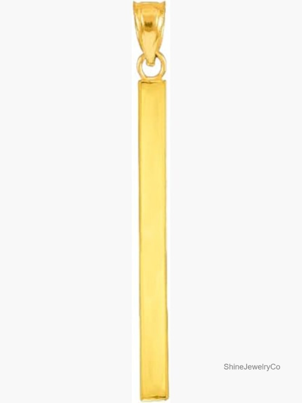 10k Yellow Gold Polished Vertical Bar Charm Pendant Necklace